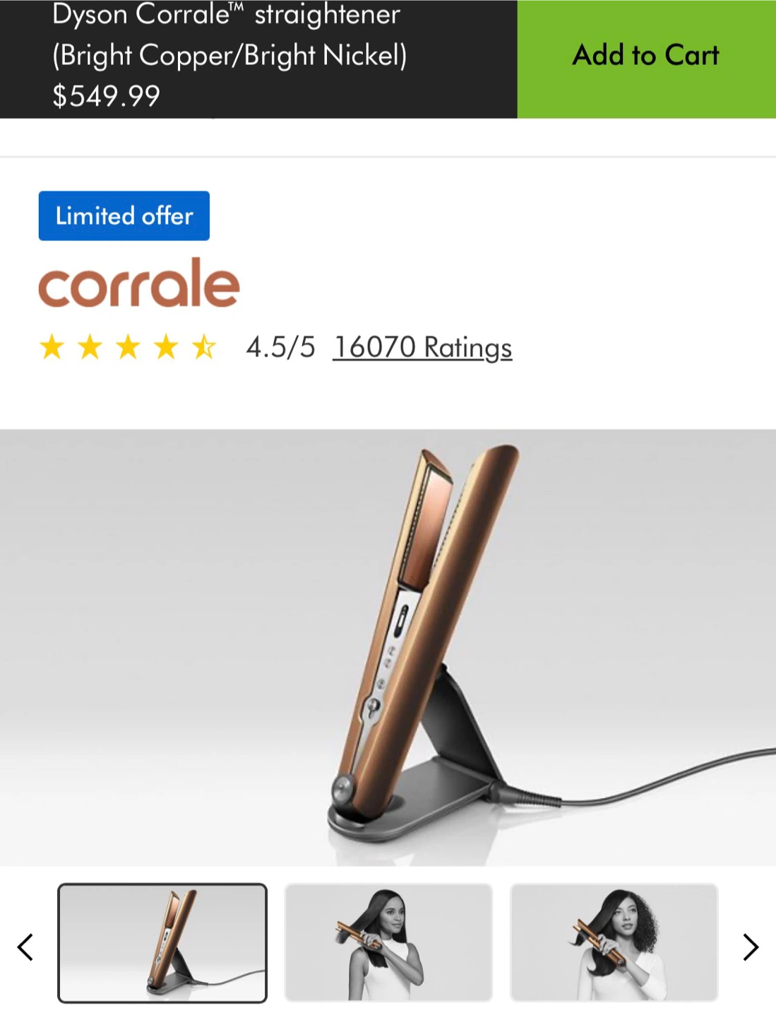 Dyson Corrale Straightener - Bright Copper/Bright Nickel - photo 2