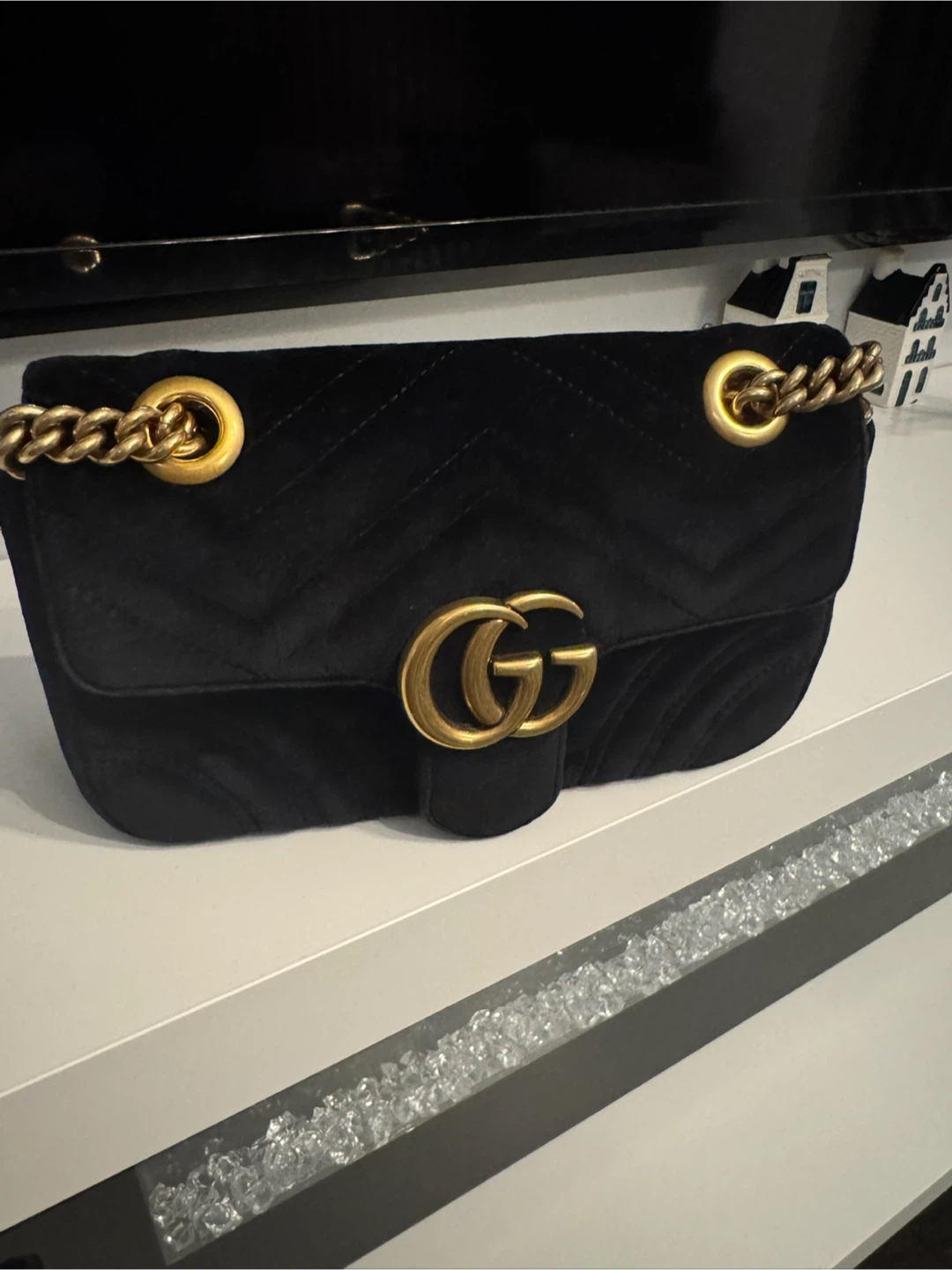 Black Velvet Gucci Marmont Bag