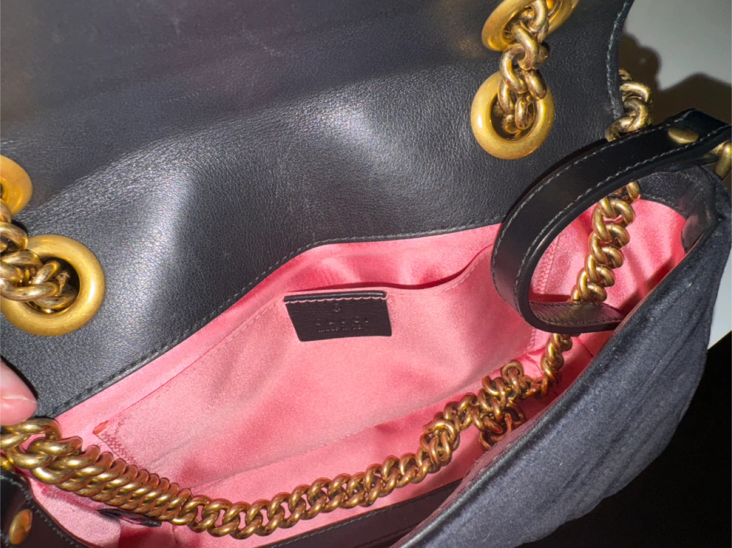 Black Velvet Gucci Marmont Bag - photo 3