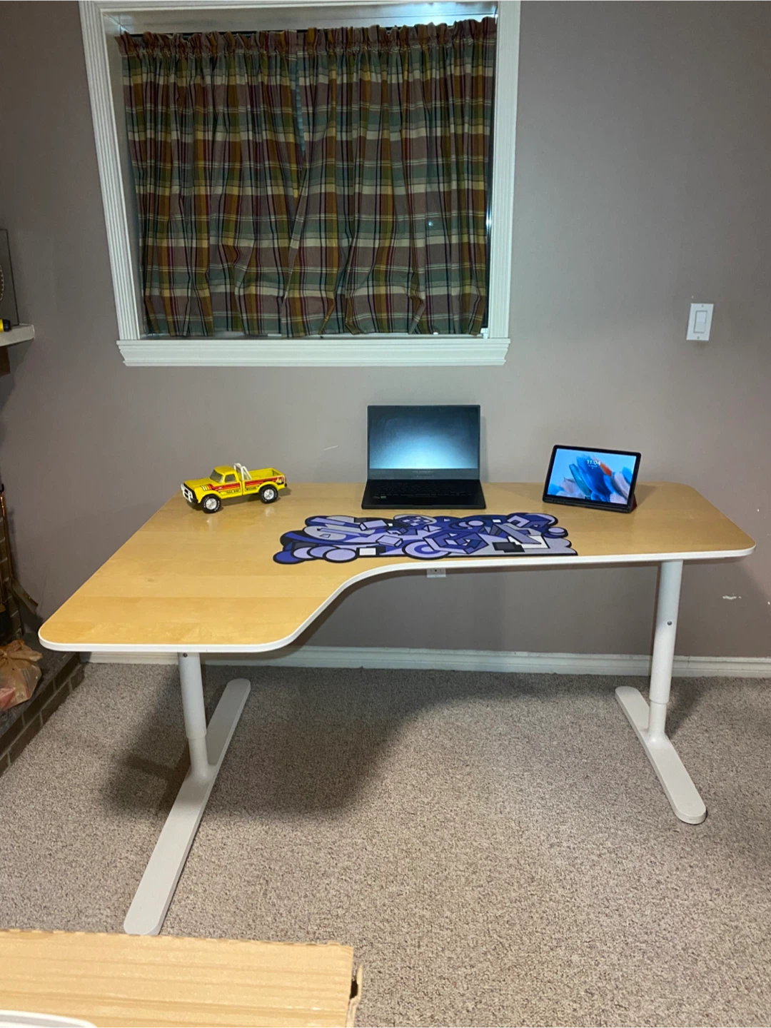Ikea Corner Desk - Birch Top(delivery available)