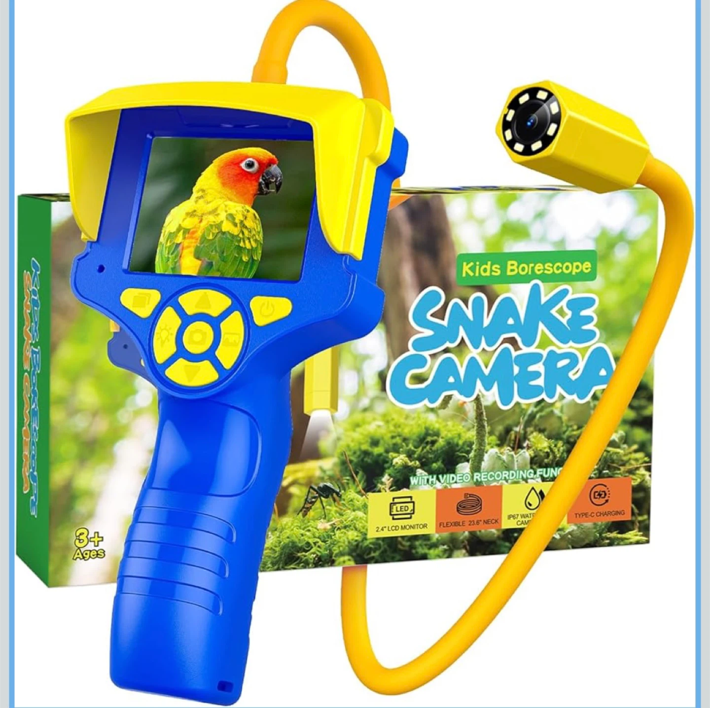 New Kids Borescope Snake Camera Toy with 2.4" LCD Screen