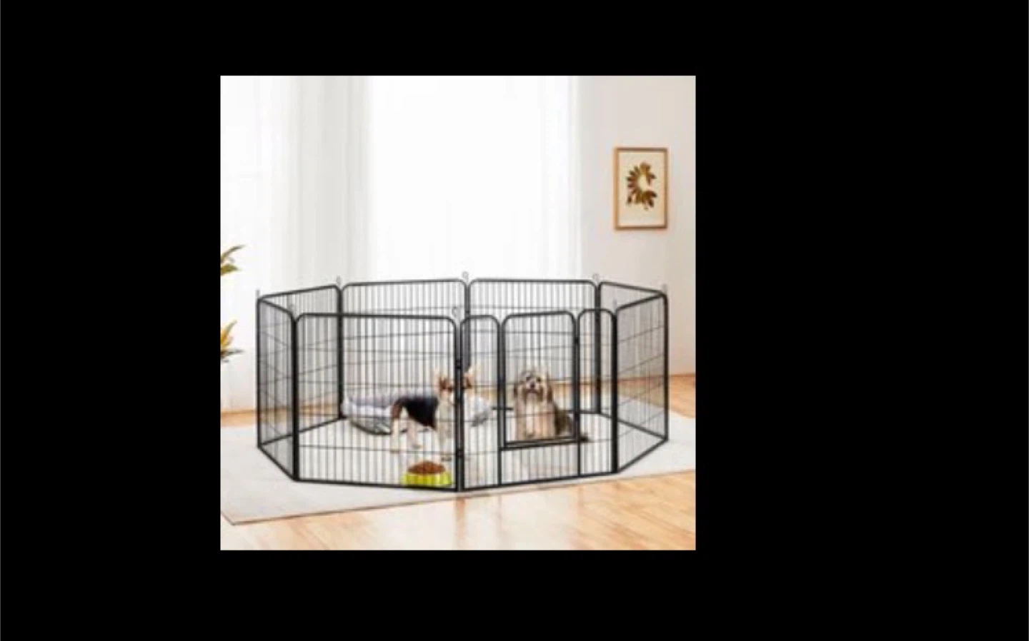 Black Metal Dog Playpen Pet Crate Enclosure