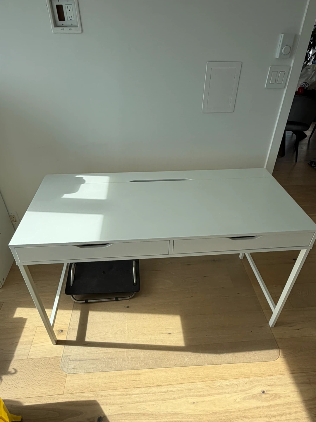 White IKEA ALEX Desk with Two Drawers