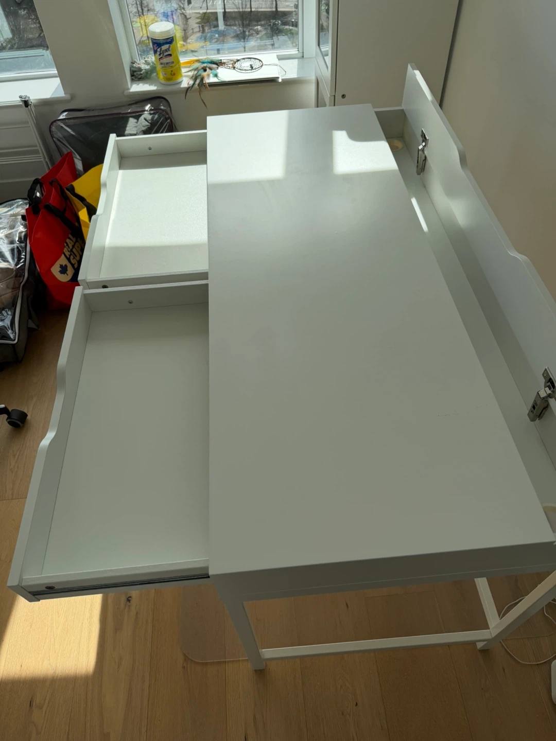 White IKEA ALEX Desk with Two Drawers - photo 4