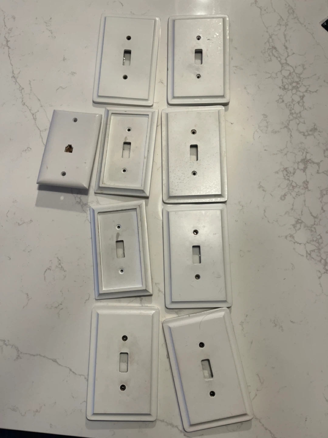 Lot of 9 White Light Switch Covers