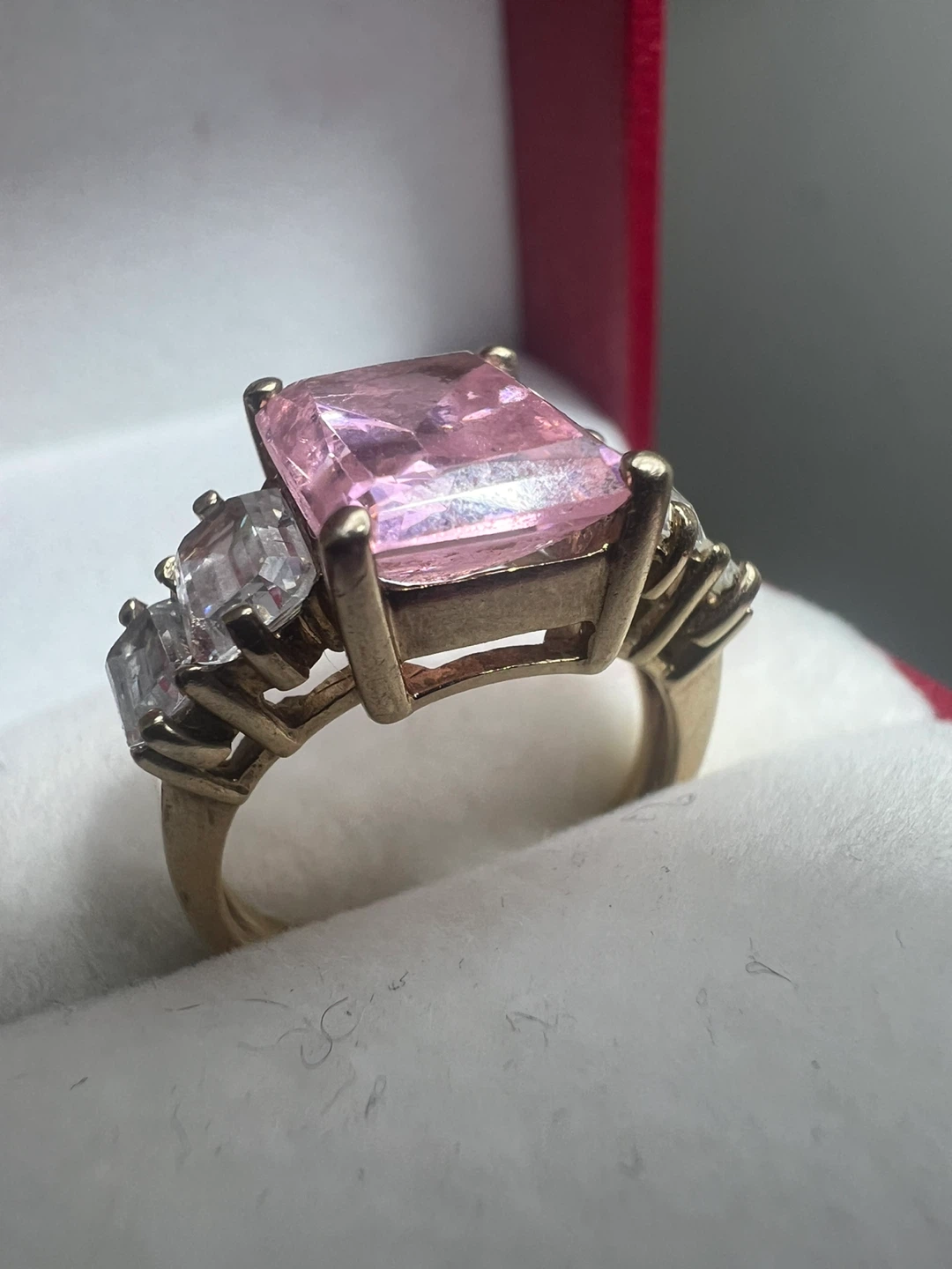 10K Gold Pink ice & Clear Gemstone Ring - photo 3
