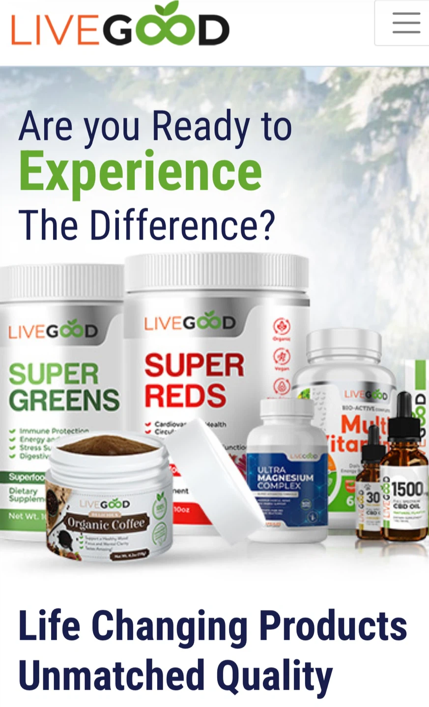 LiveGood Super Greens, Super Reds, and Organic Coffee