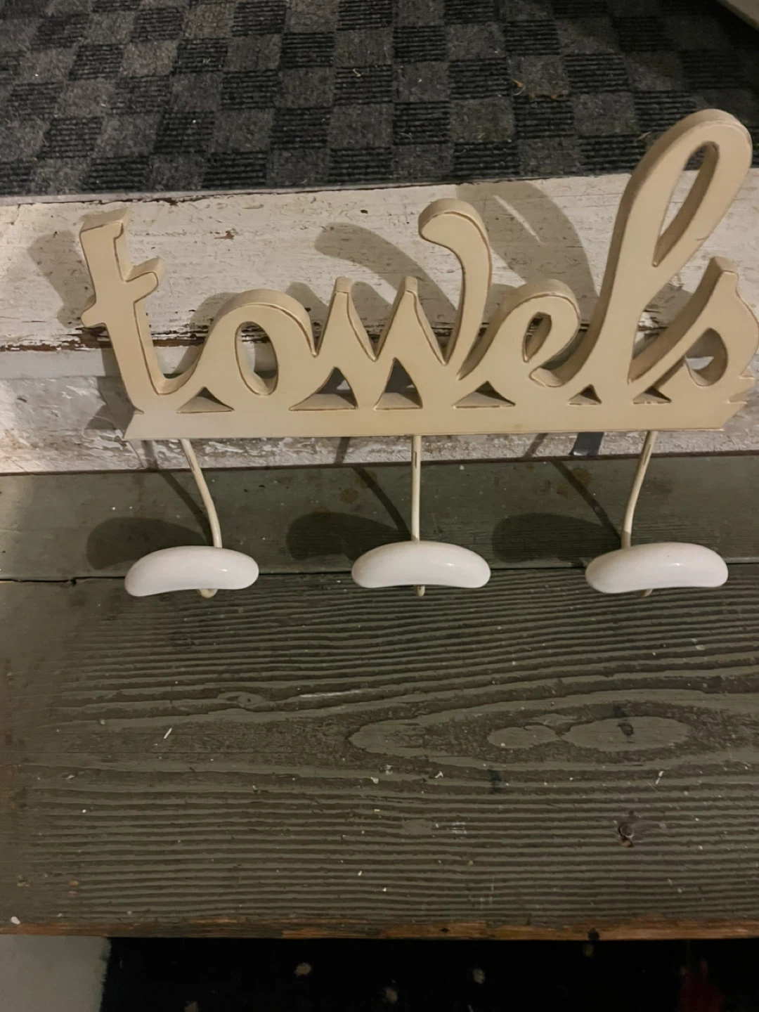 Wooden Towel Rack with 3 Hooks