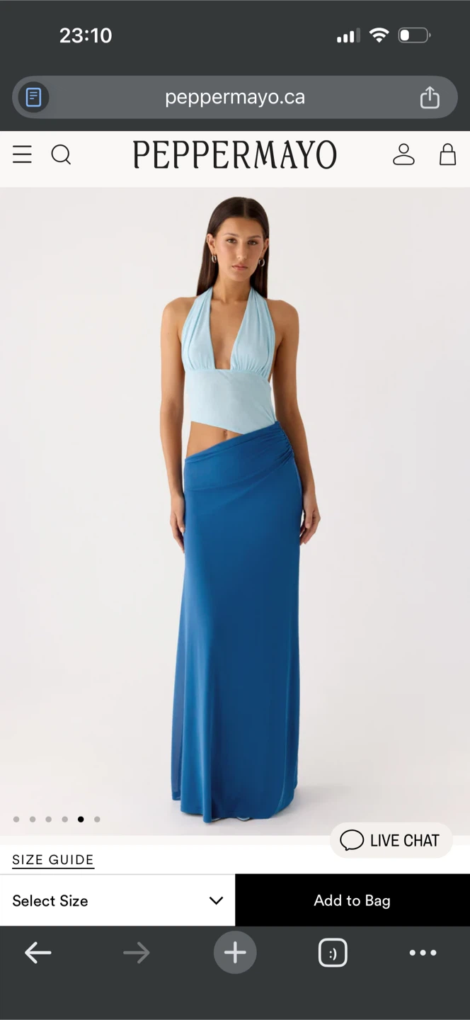 Pepper Mayo Halter Neck Blue Maxi Dress