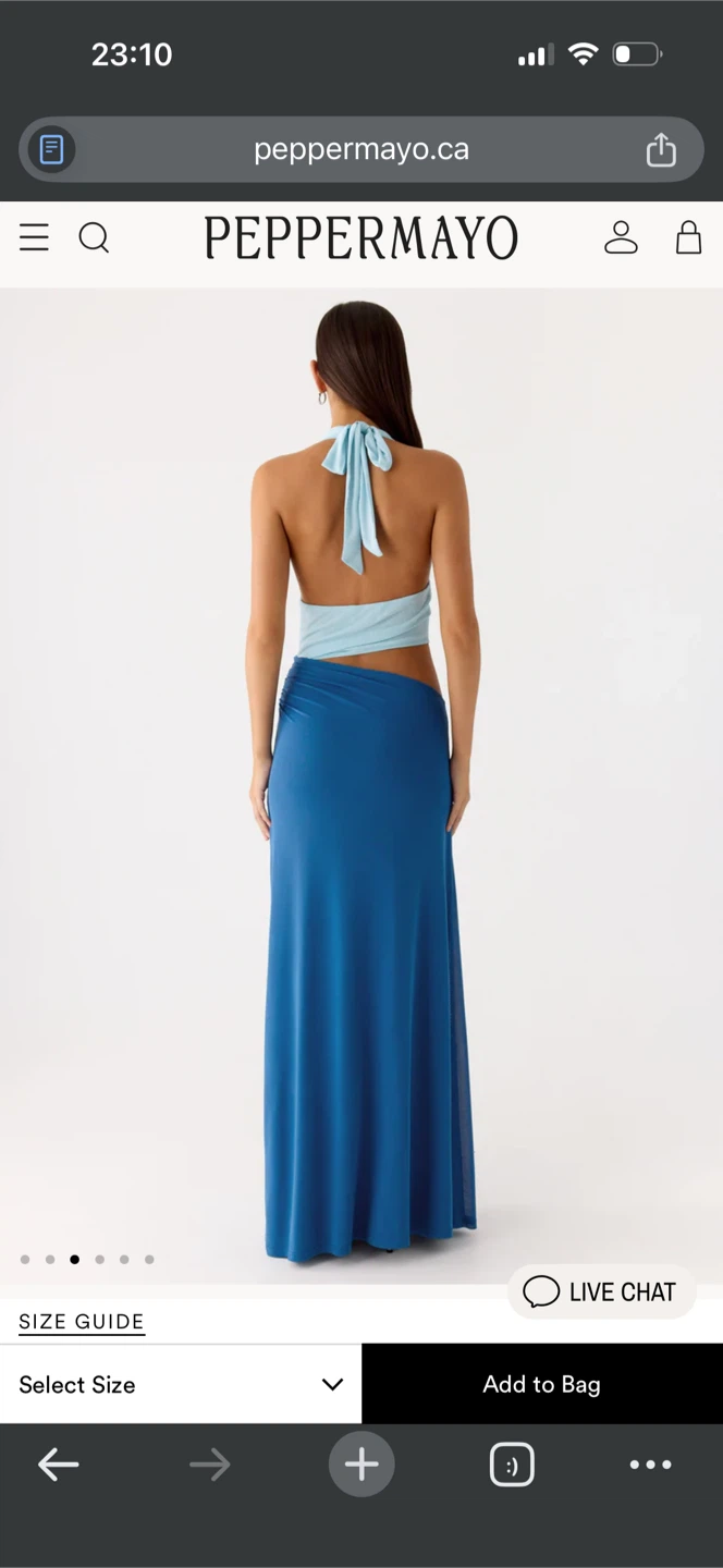 Pepper Mayo Halter Neck Blue Maxi Dress - photo 3