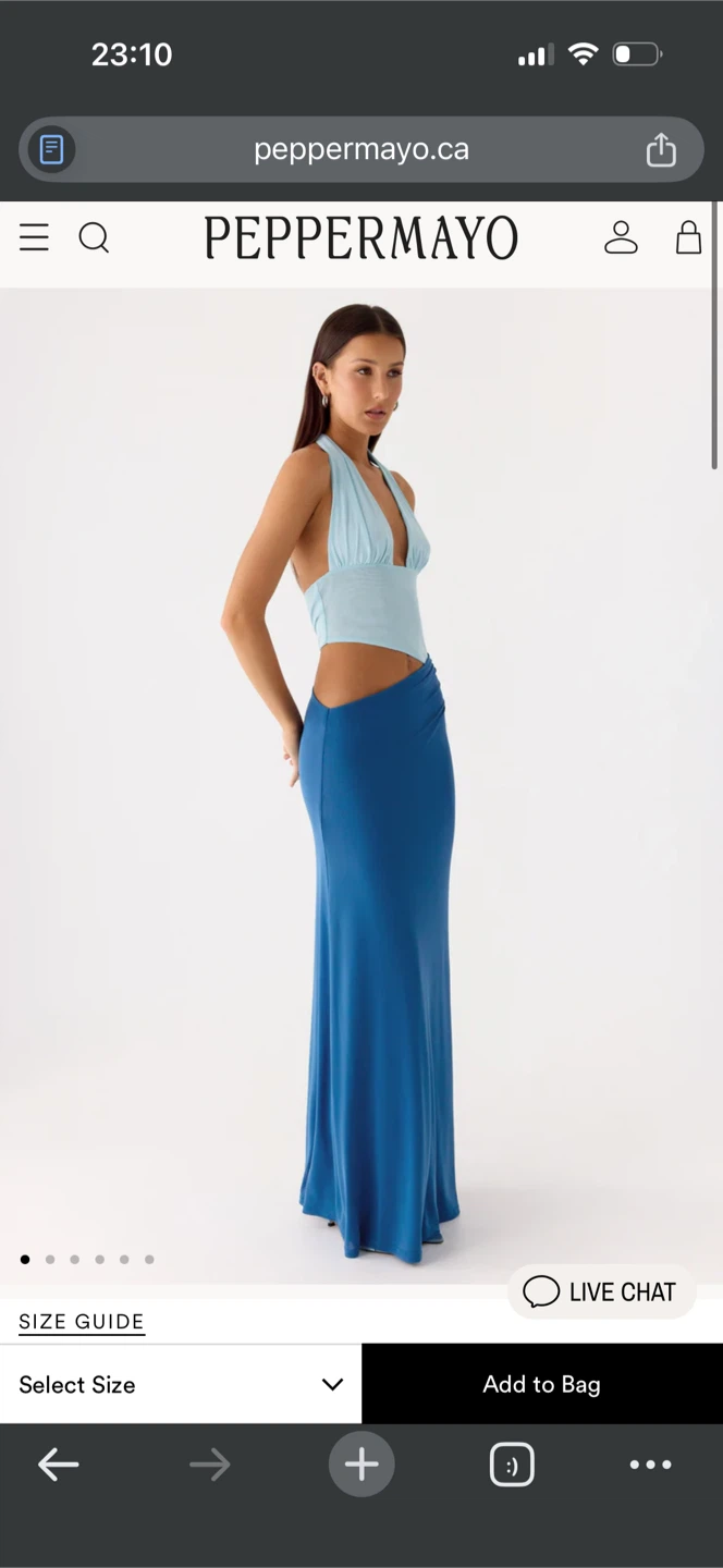 Pepper Mayo Halter Neck Blue Maxi Dress - photo 4