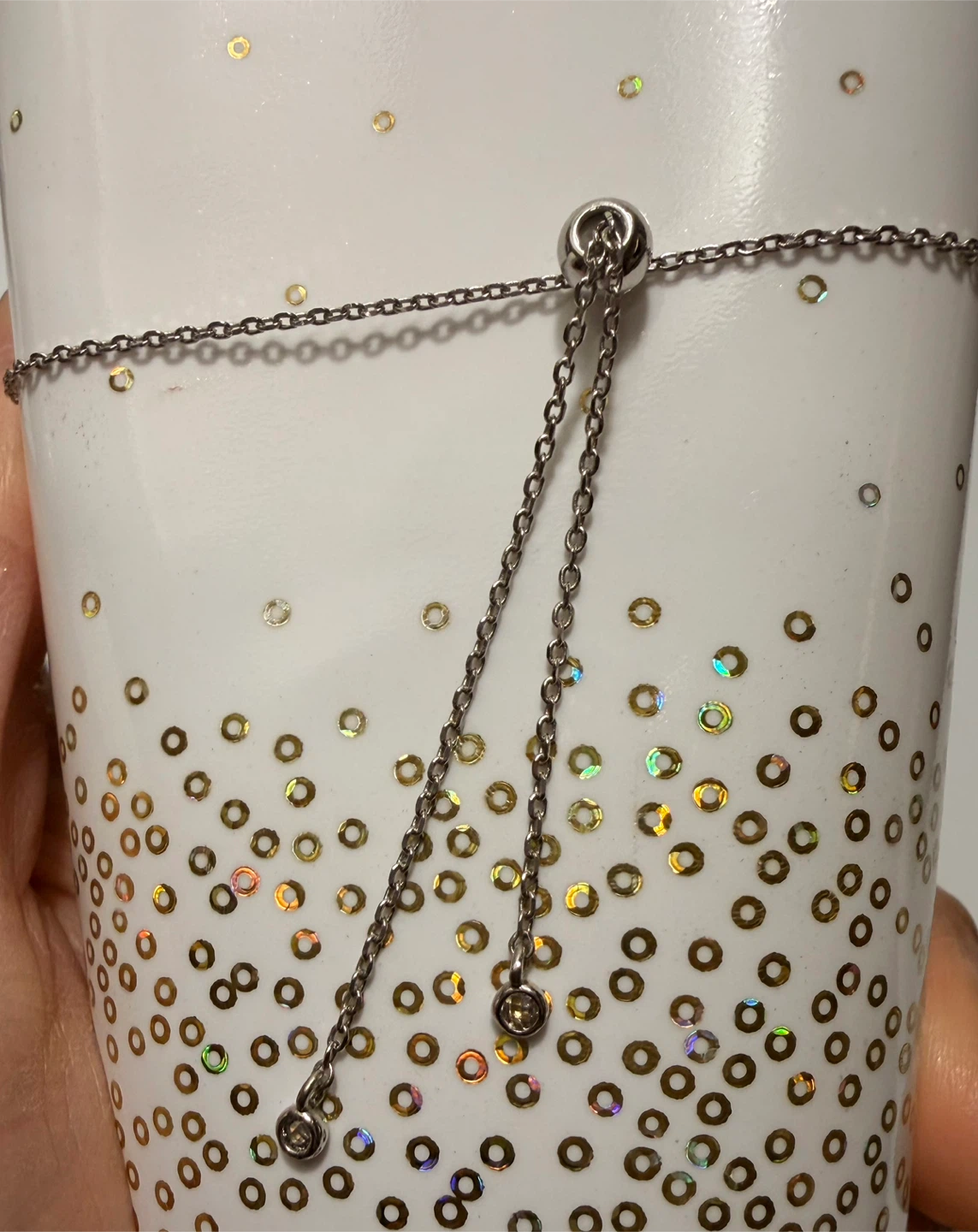 🤍 Simple and Delicate Circle Focal Point Silver Bracelet - photo 2