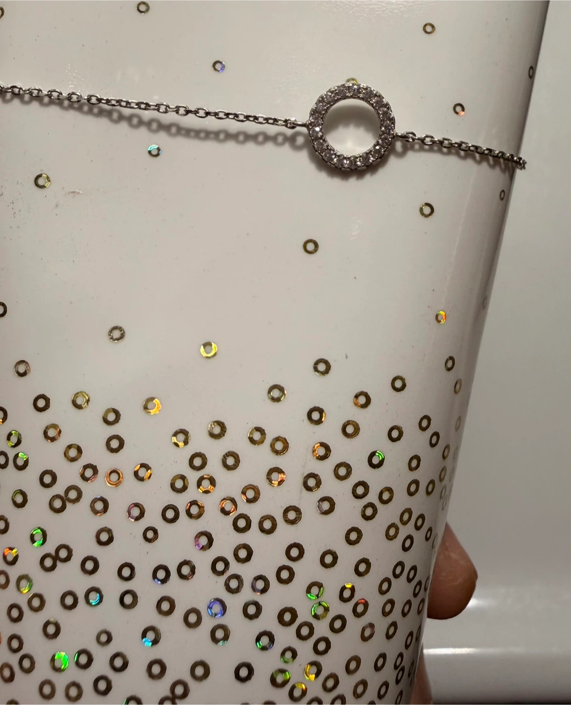 🤍 Simple and Delicate Circle Focal Point Silver Bracelet