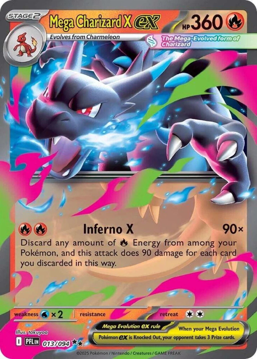 Pokemon Mega Charizard X EX Card 013/094