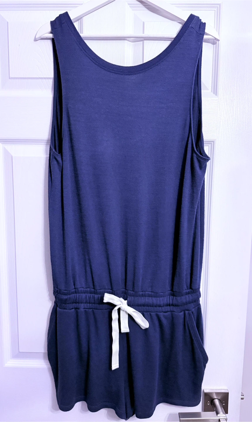 Wilfred Free 'Izabel' Tie-Waist Romper in Navy Blue - photo 3