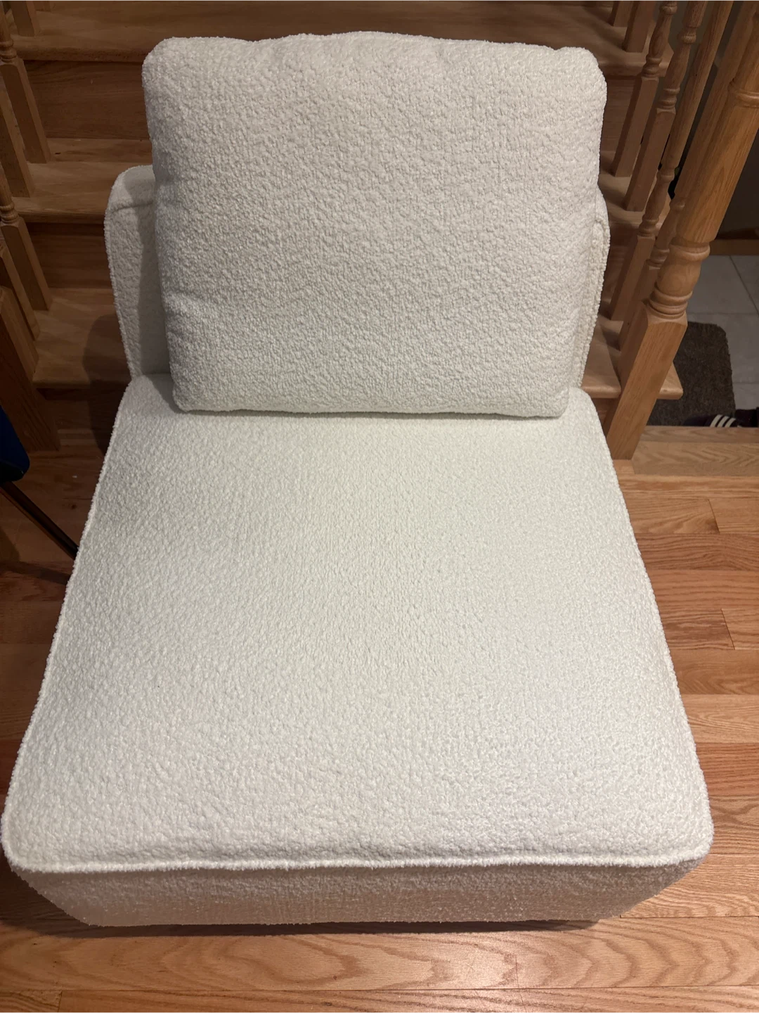 Cream Teddy Fabric Accent armless Chair