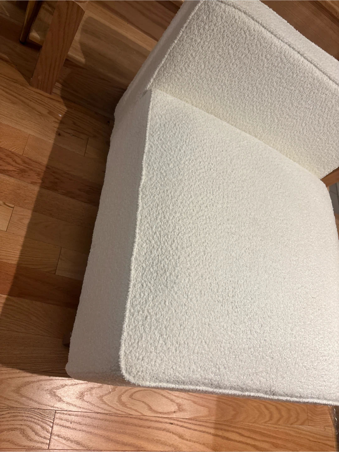 Cream Teddy Fabric Accent armless Chair - photo 5