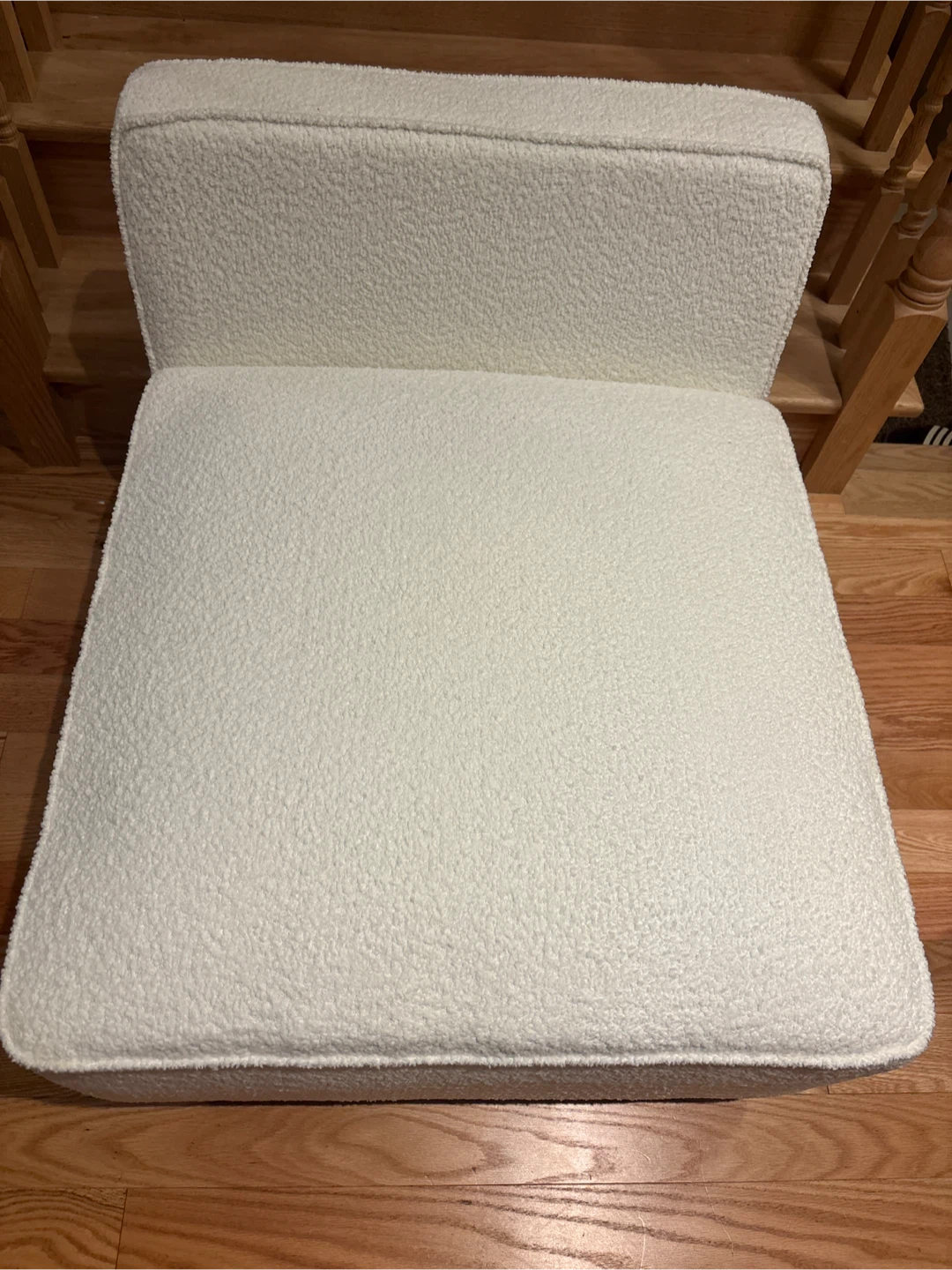 Cream Teddy Fabric Accent armless Chair - photo 3