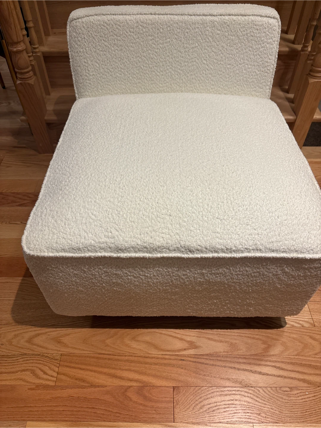 Cream Teddy Fabric Accent armless Chair - photo 4