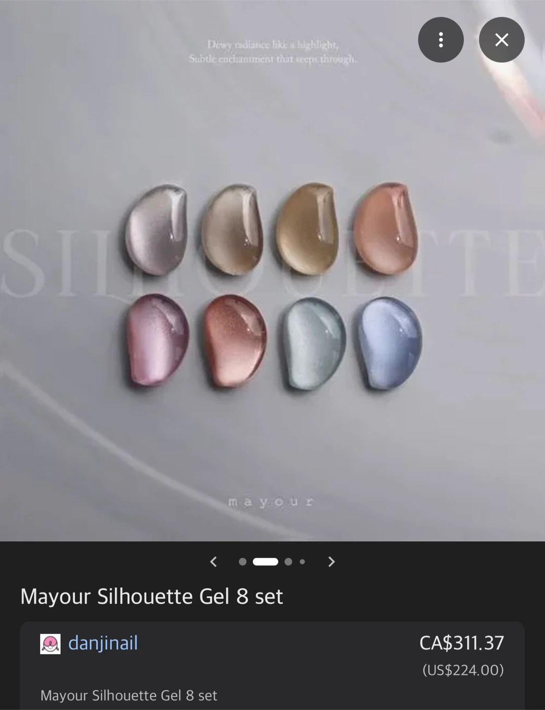 Korean magnetic gel nail 8 colors set