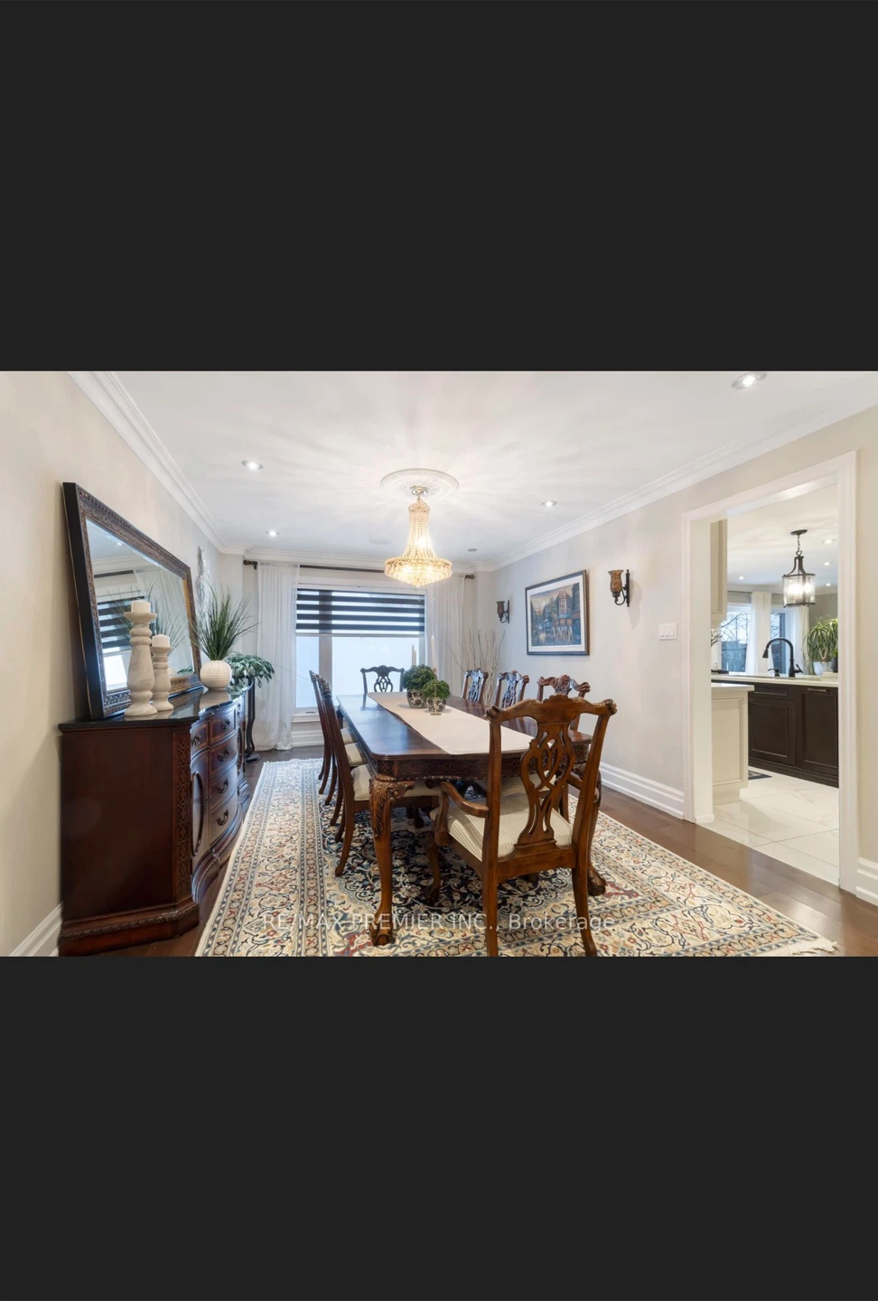 Wooden Dining Table with Chairs and the buffet