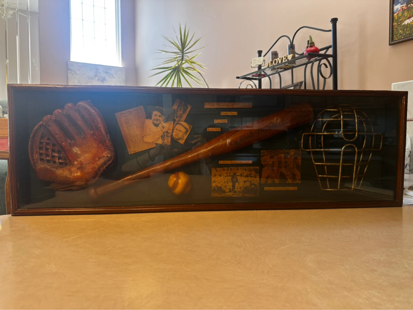 Vintage Baseball Display Case with Autographed Bat - photo 3