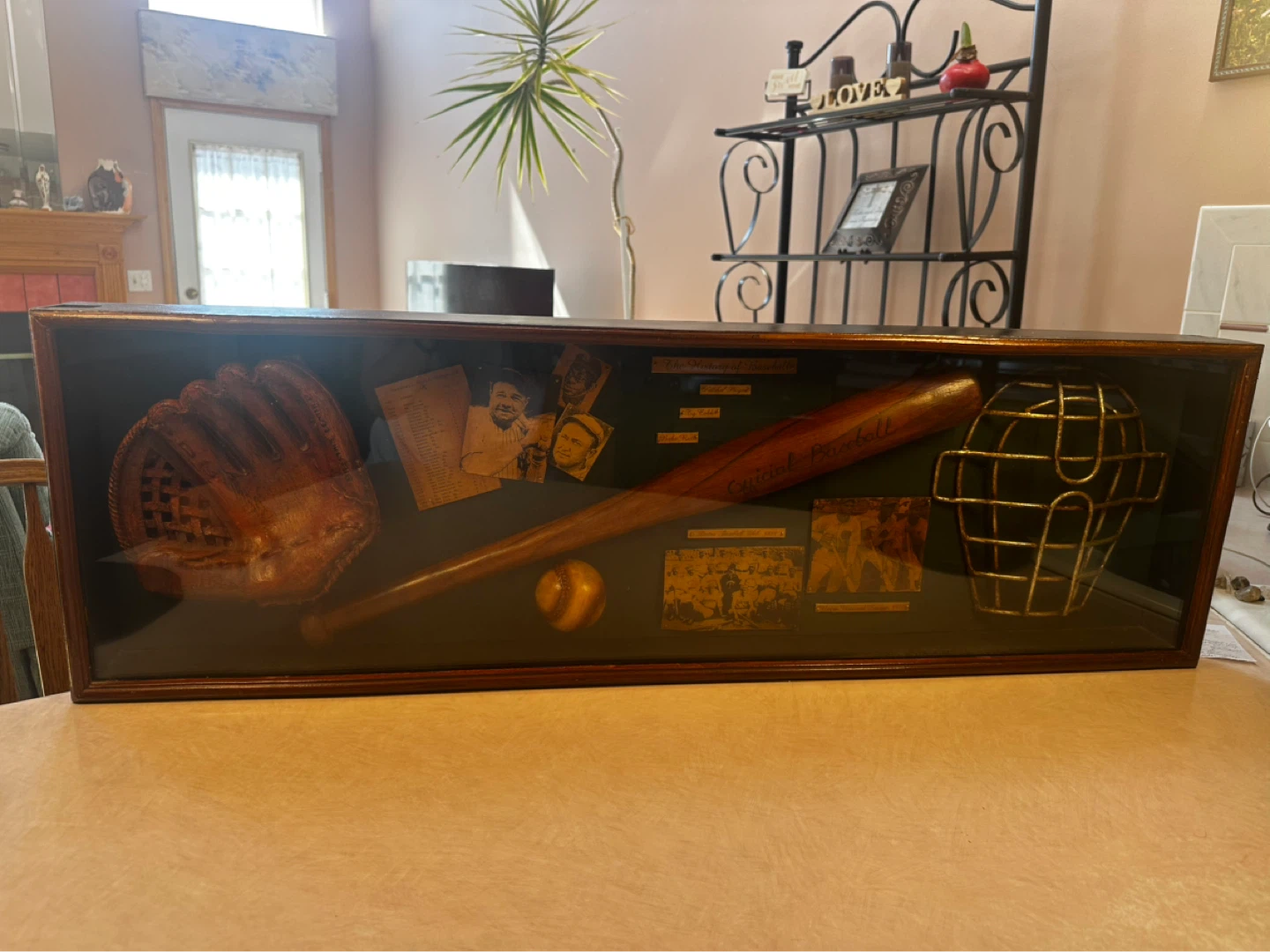 Vintage Baseball Display Case with Autographed Bat - photo 2