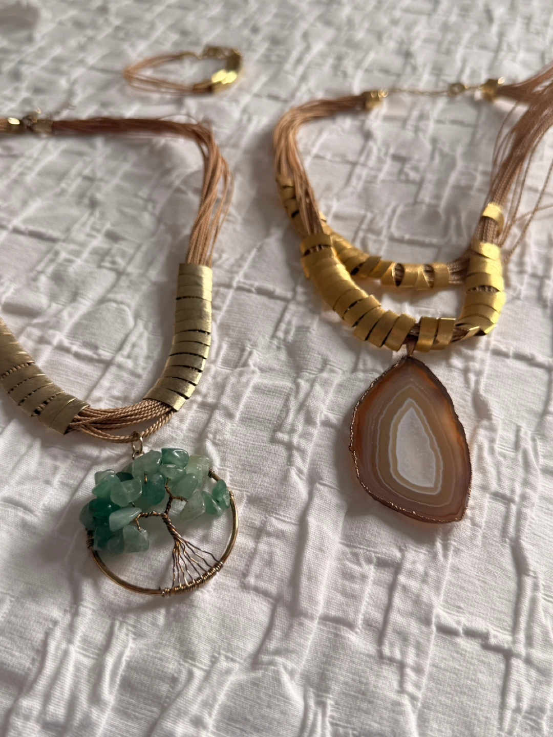 Set of 3 Gold Tone Necklaces & Bracelet