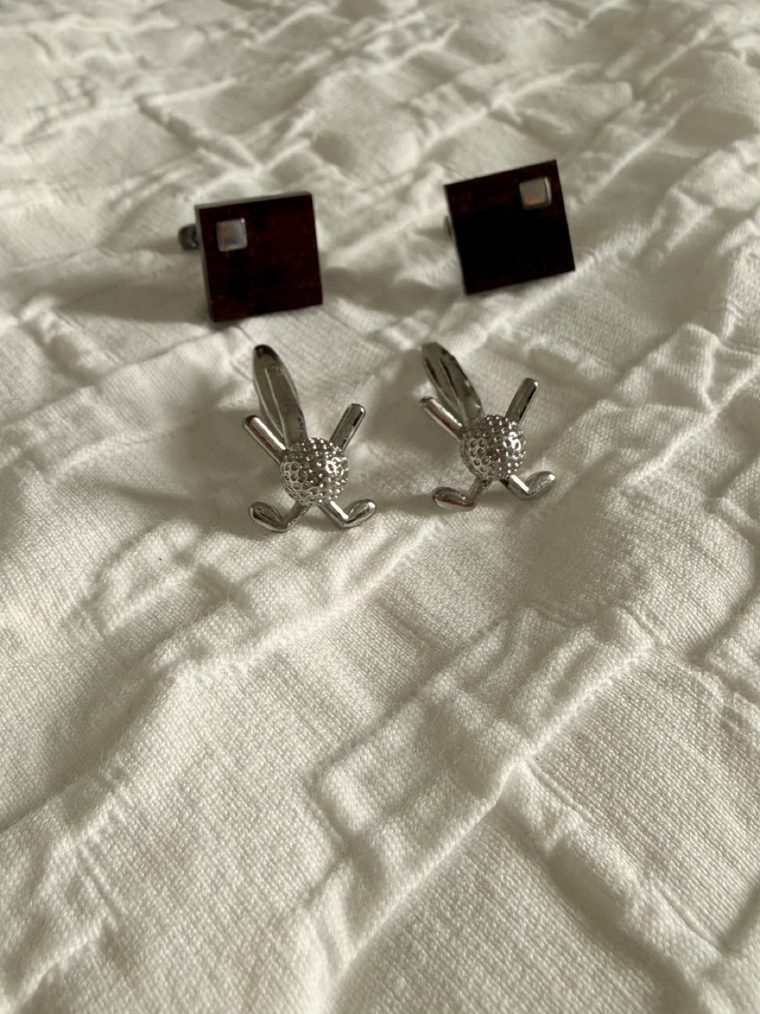 Golf Theme Cufflinks, natural wood Cufflinks - photo 2