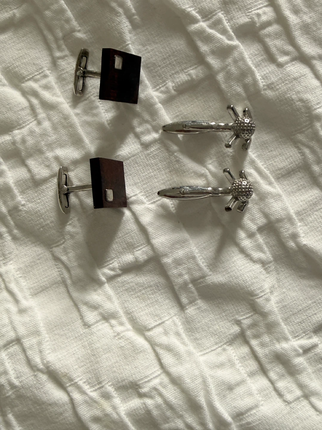 Golf Theme Cufflinks, natural wood Cufflinks