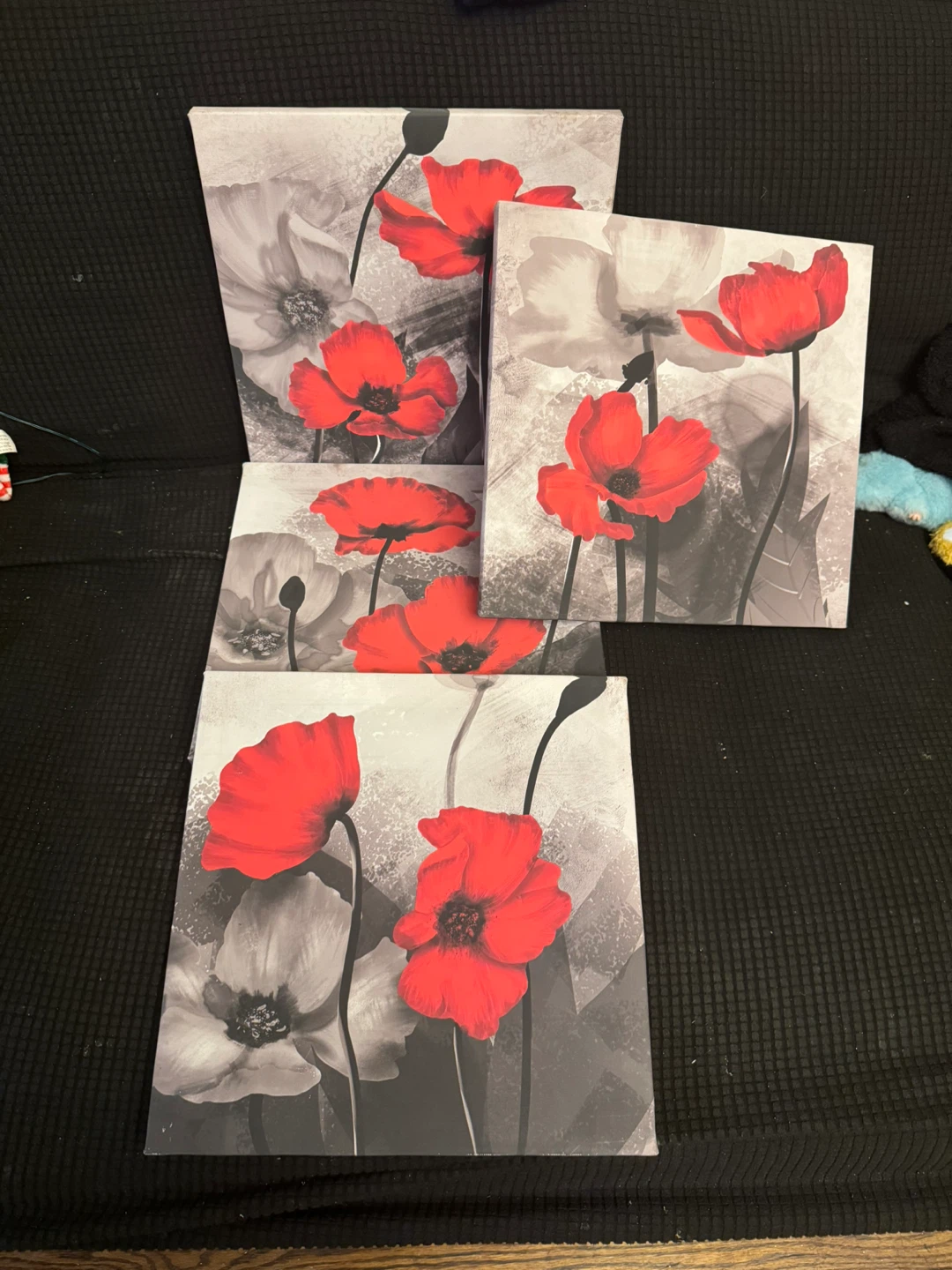 Set of 5 Red Poppy Canvas Wall Art Prints - photo 4