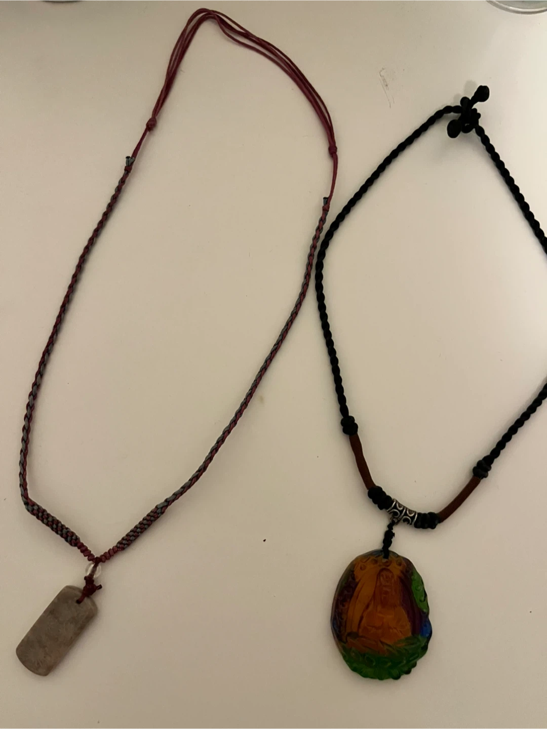 Buddha Pendant Necklace & Stone Pendant Necklace
