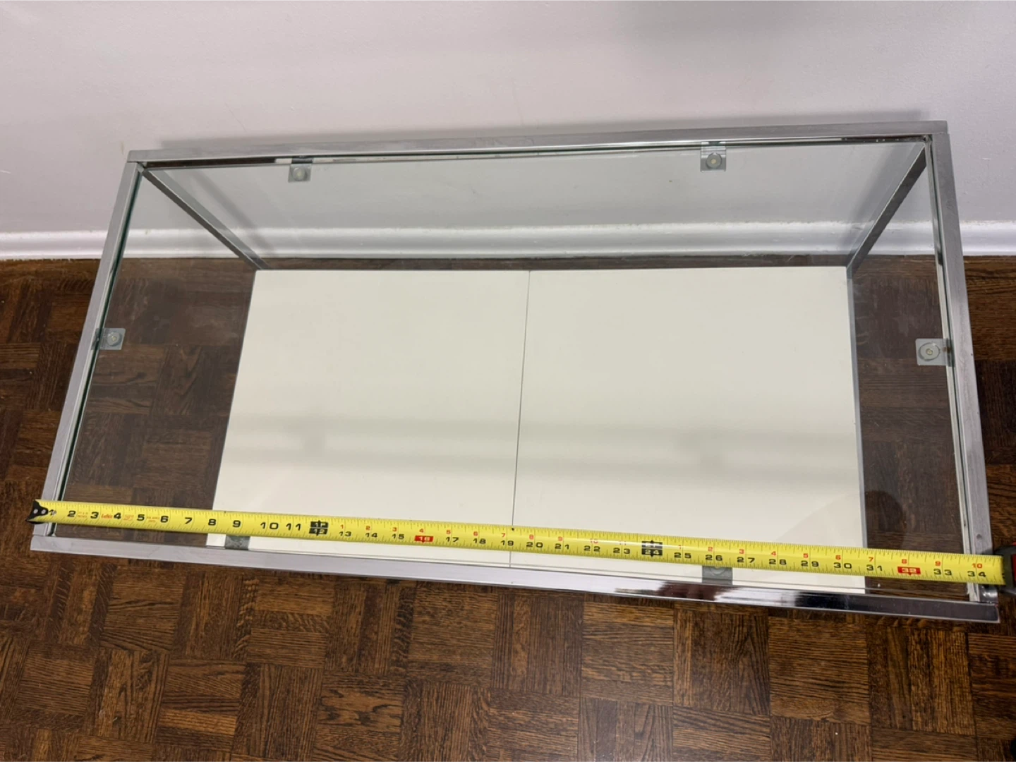 Chrome and Glass Coffee Table with White Trays - photo 5