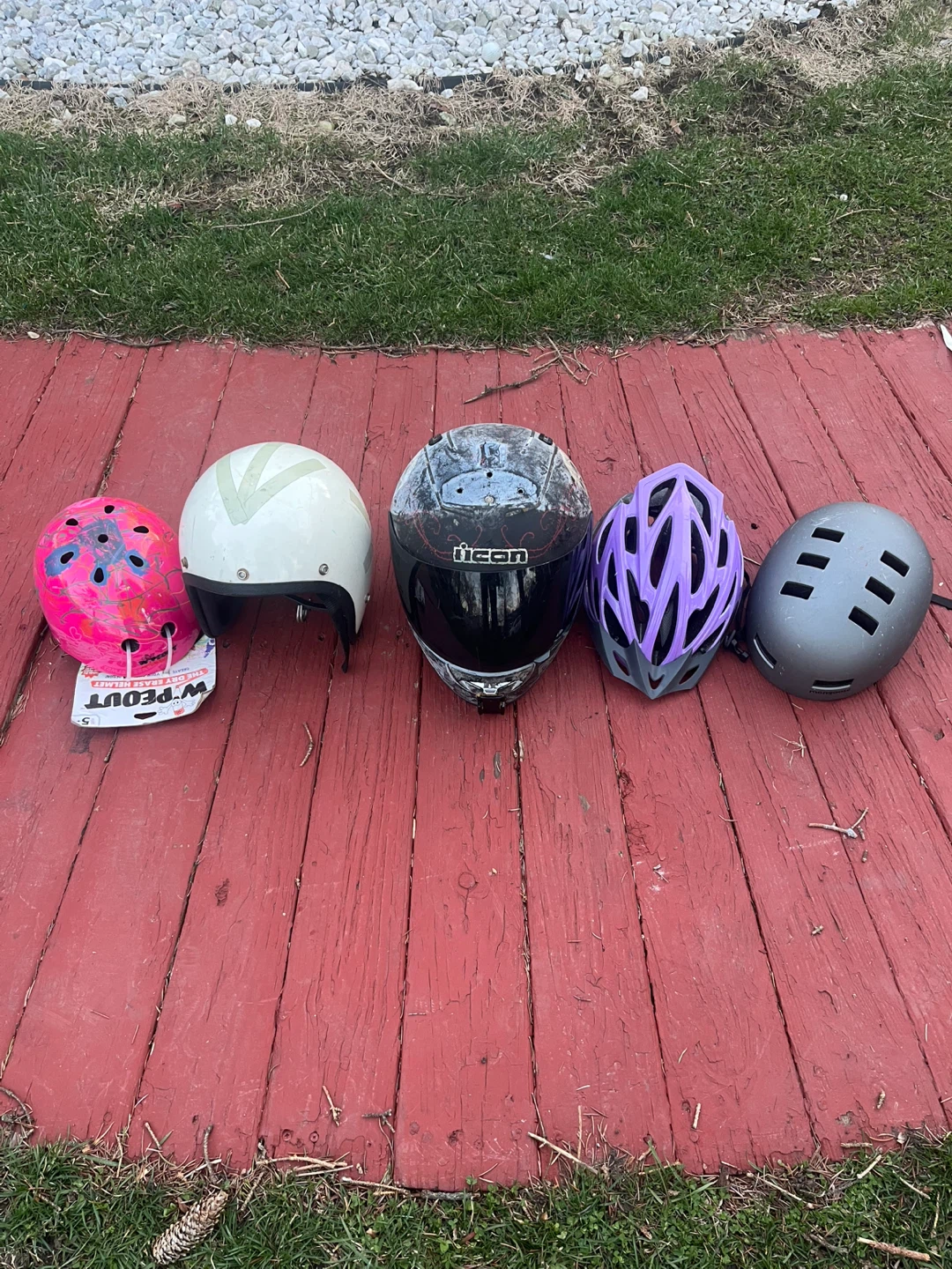 Assorted Kids' and Adult Helmets - 5 Total