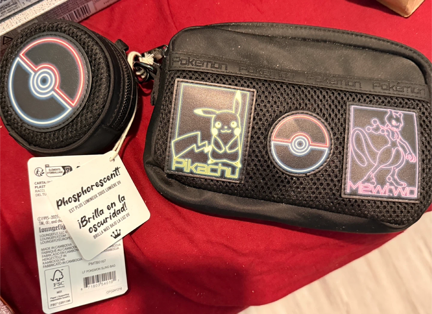 Loungefly Pokemon Glow in the Dark Pouch Set