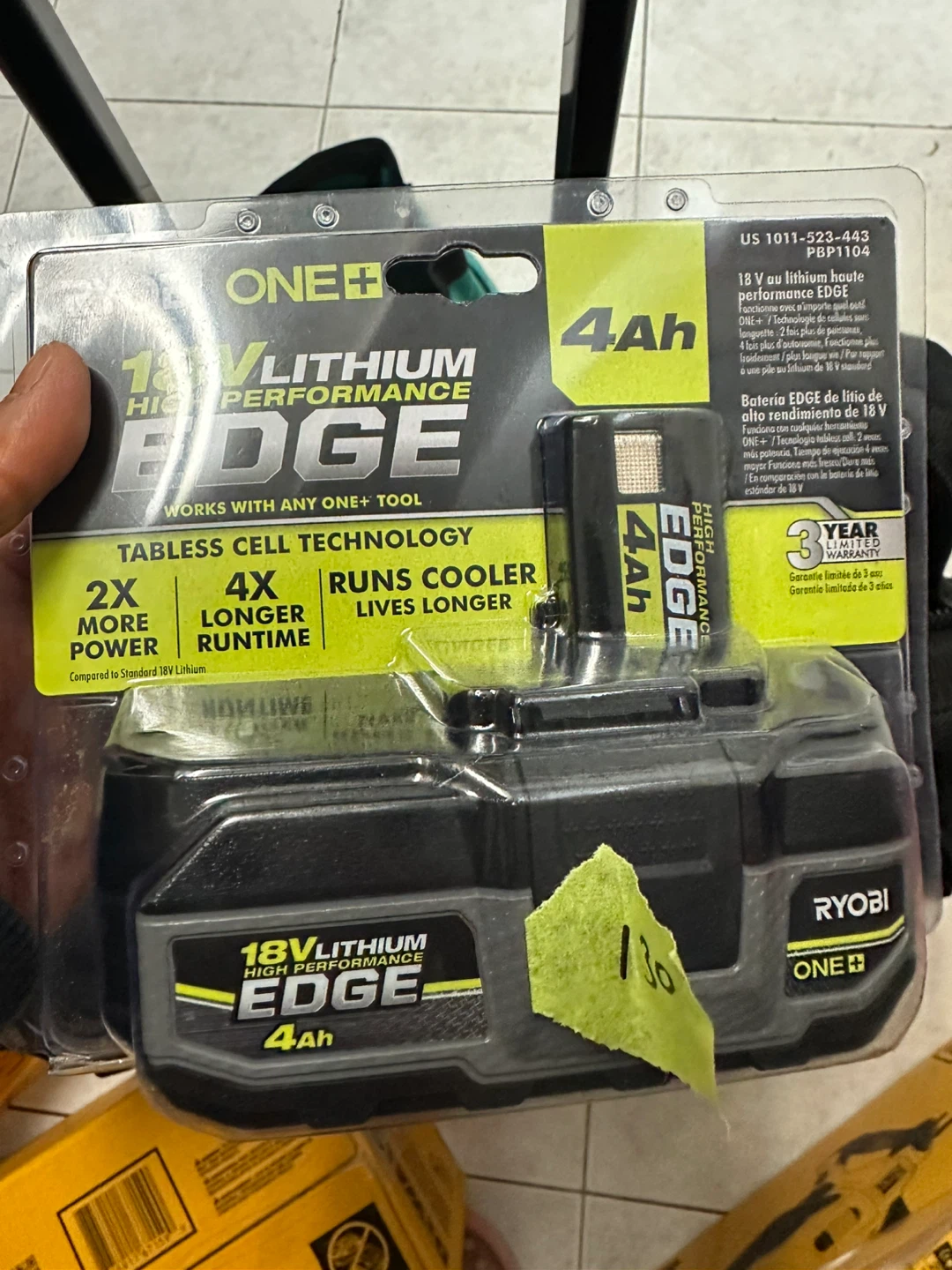 Ryobi ONE+ 18V Lithium-Ion 4.0Ah EDGE Battery