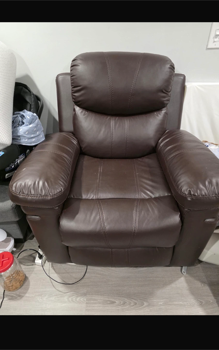 Brown Faux Leather Recliner Chair - photo 2