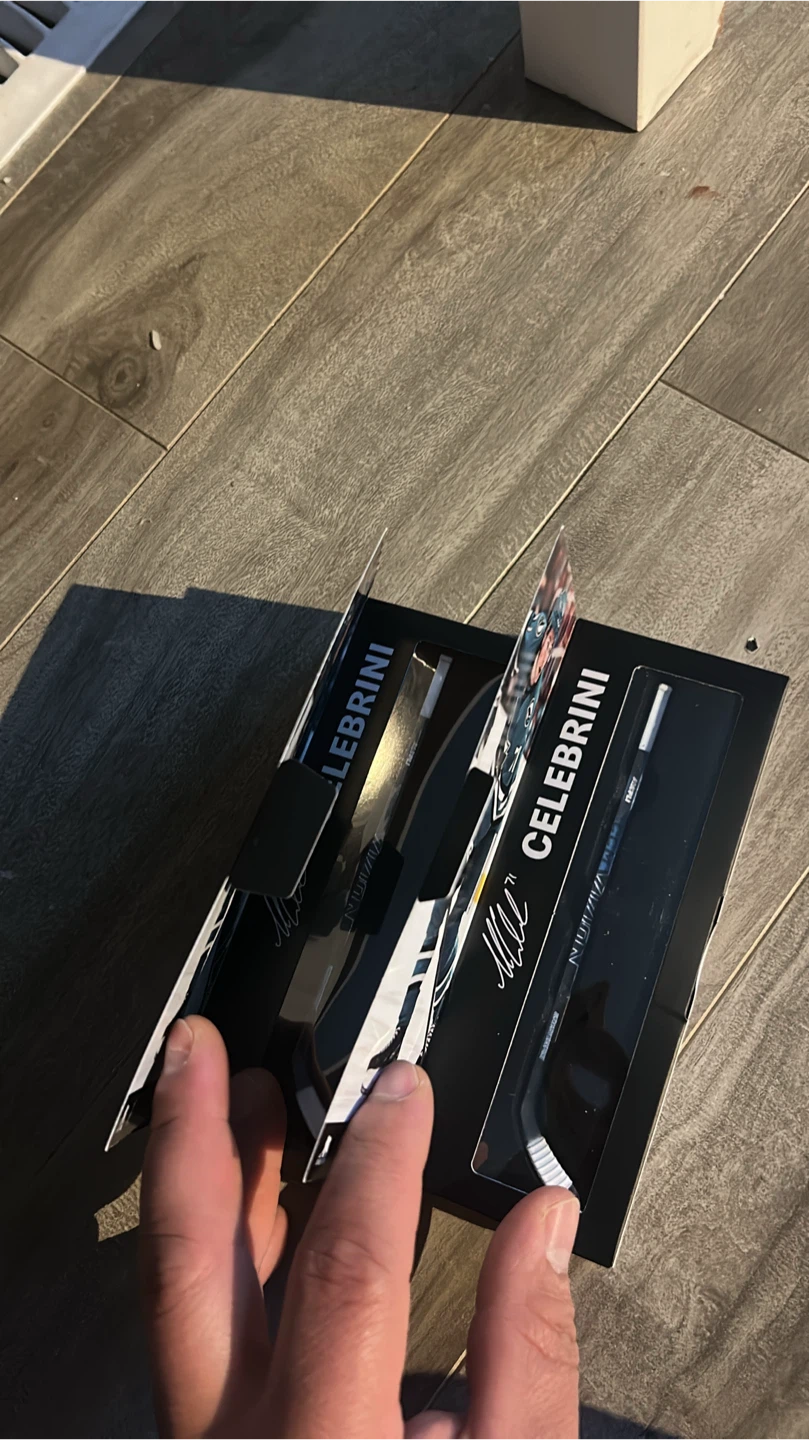 Cale Makar & Michael Celebrini Mini Hockey Stick Set