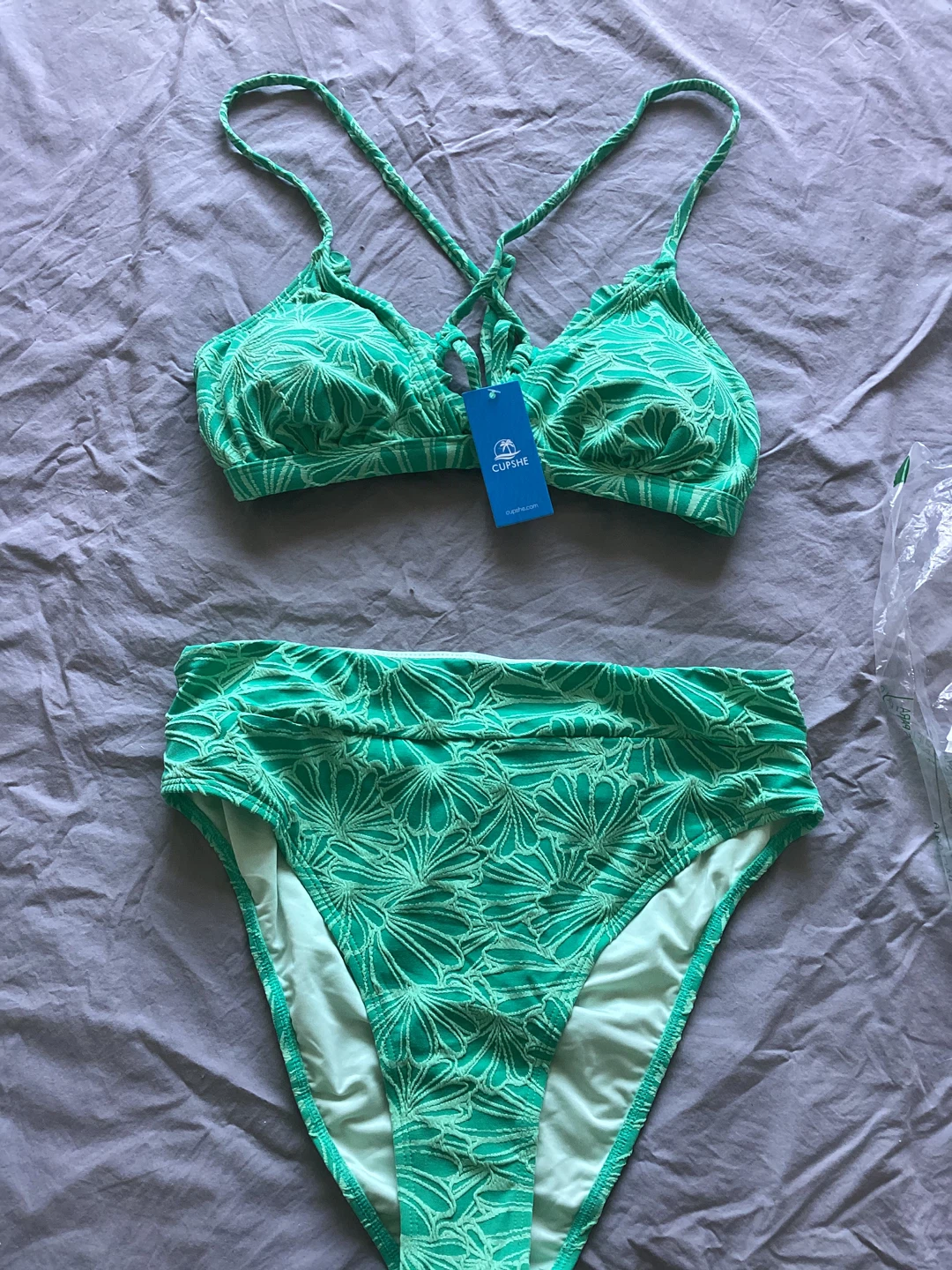 New teal  high waisted Bikini Set Size L - photo 5