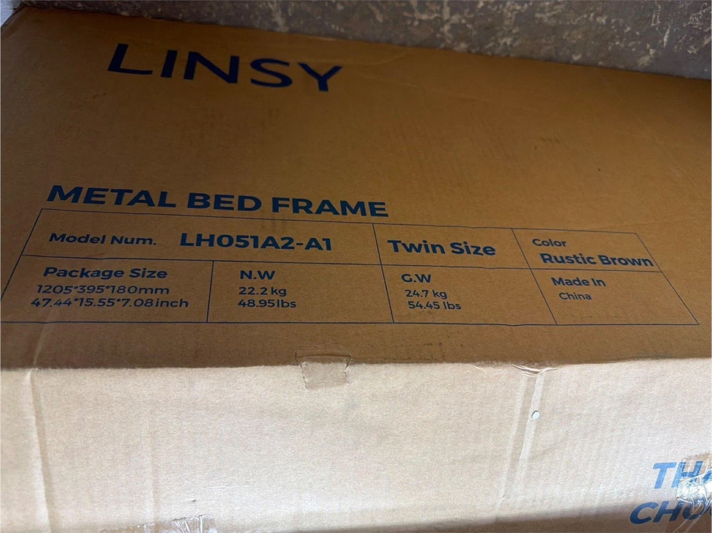 Bed Frame with Storage headboard- Rustic Brown - Twin Size - photo 4