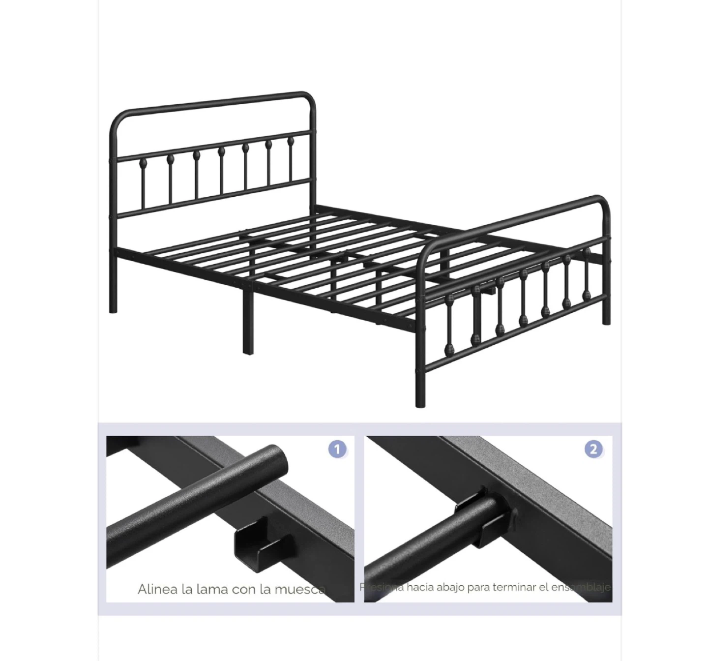 Yaheetech Queen Size Black Metal Bed Frame - photo 4
