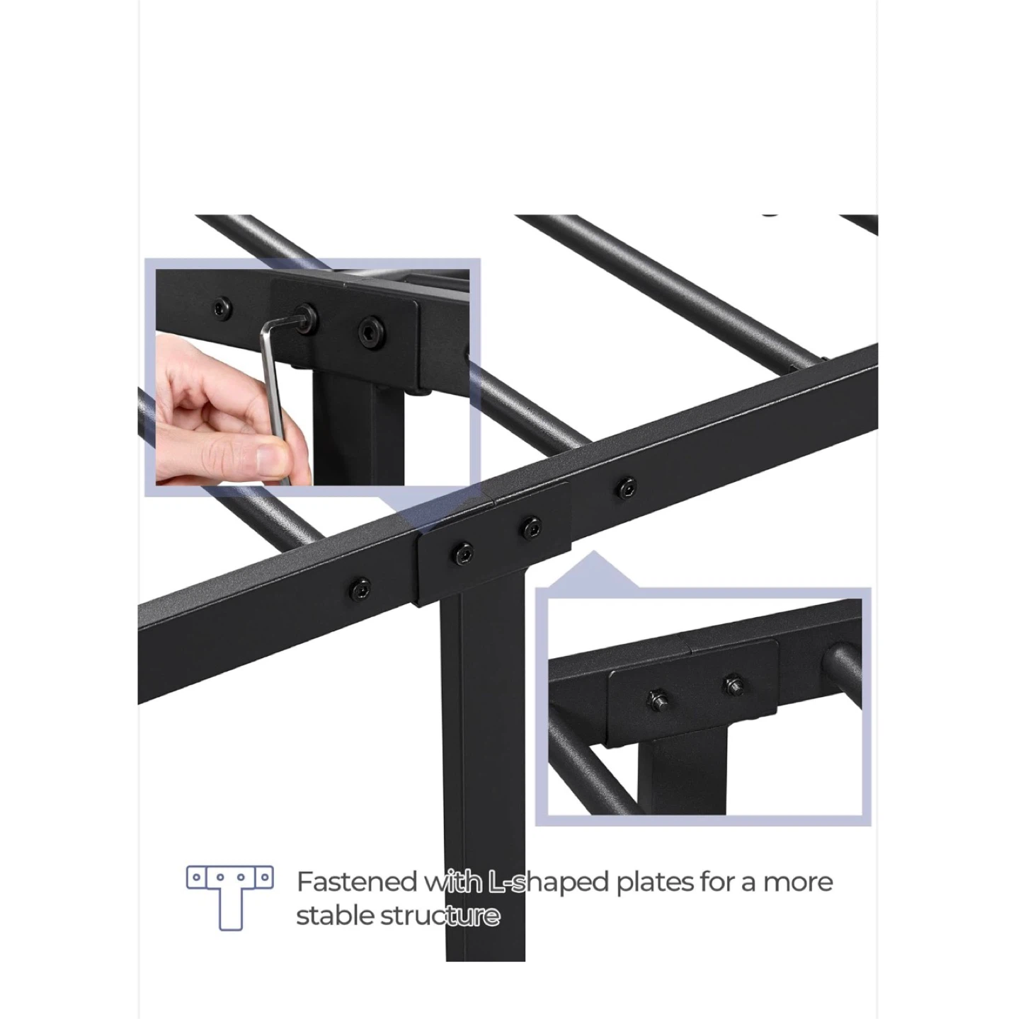 Yaheetech Queen Size Black Metal Bed Frame - photo 3