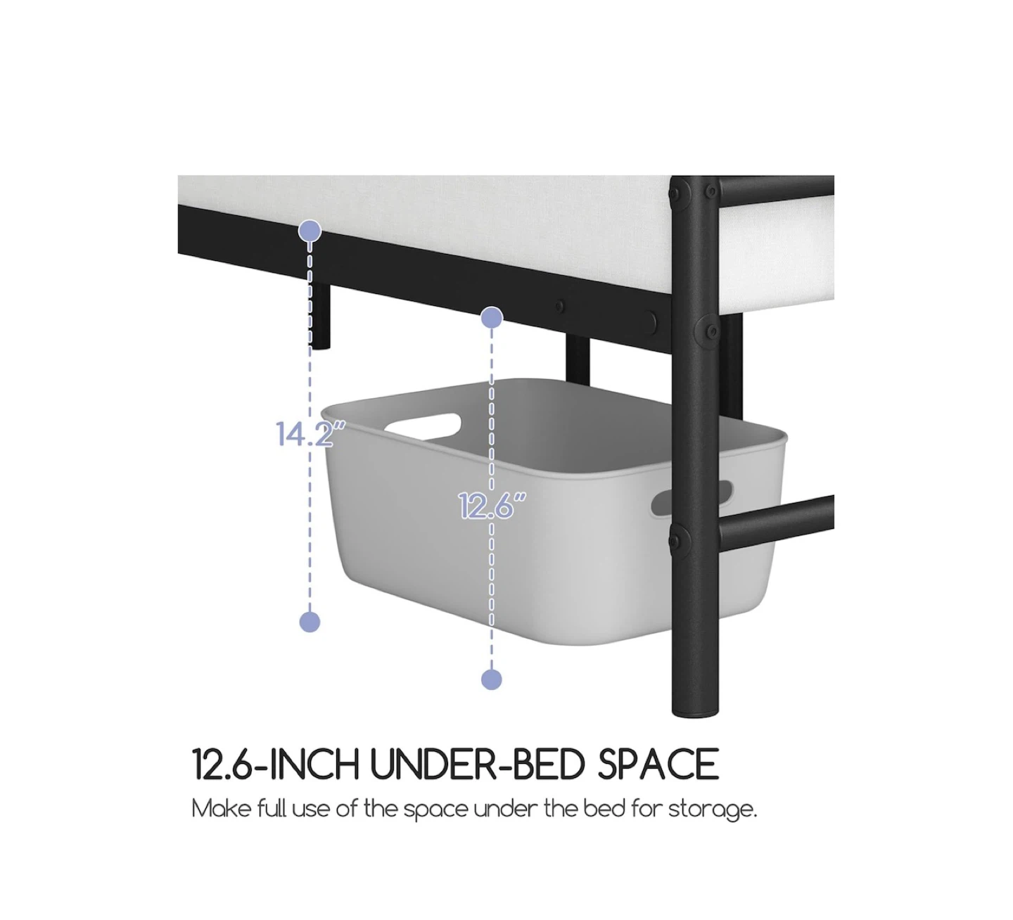 Yaheetech Queen Size Black Metal Bed Frame - photo 5