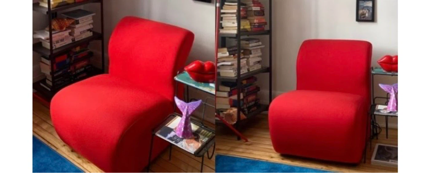 Red accent chair