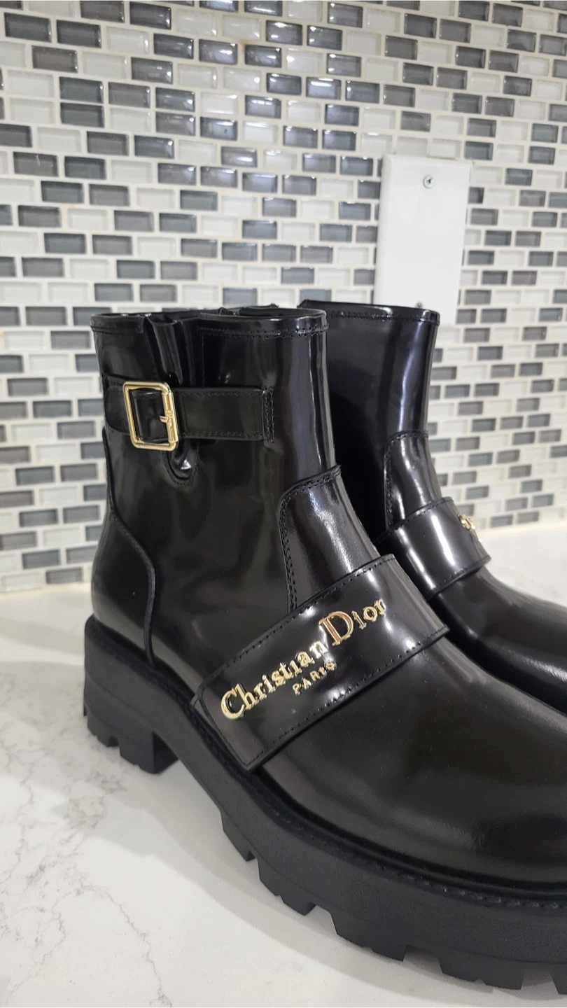 Christian Dior Black Patent Leather Boots
