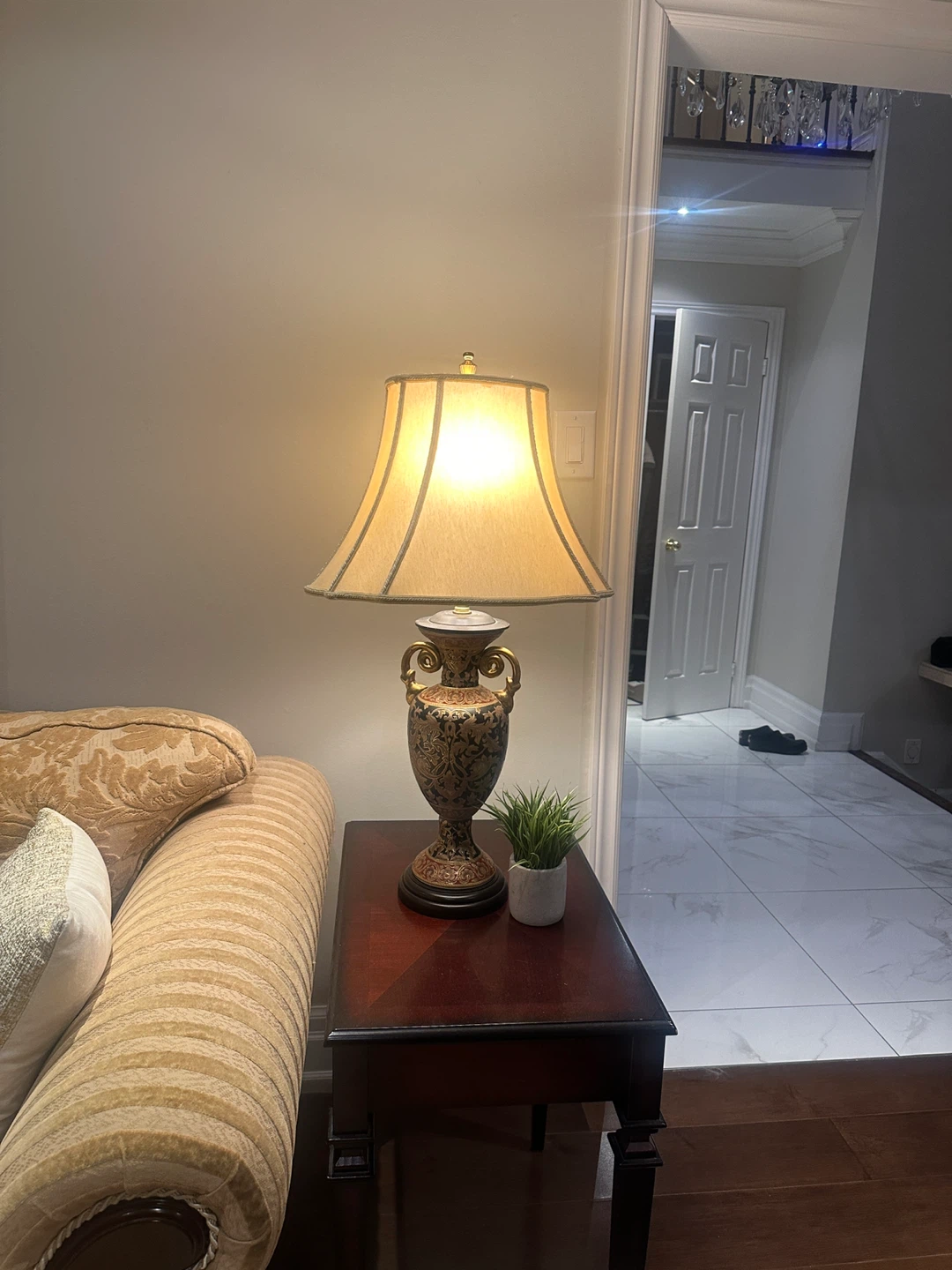 Decorative Table Lamp with Cream Shade