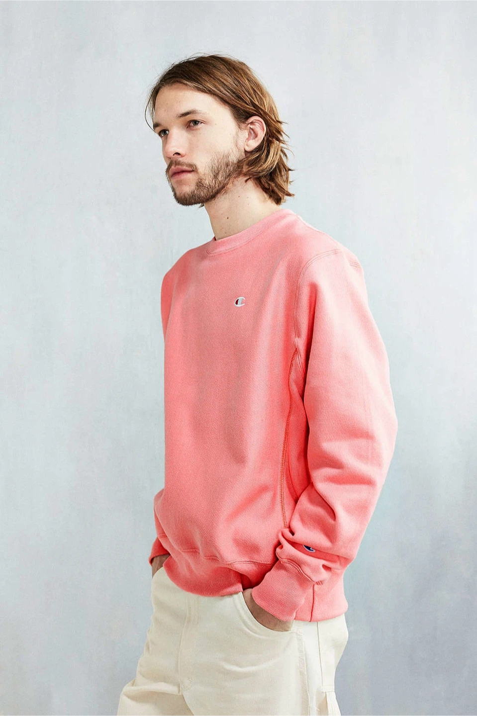 Champion Reverse Weave Crewneck Sweatshirt - Small - Pink
