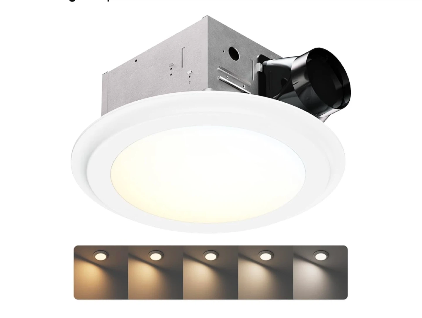White LED Bathroom Exhaust Fan with Light
