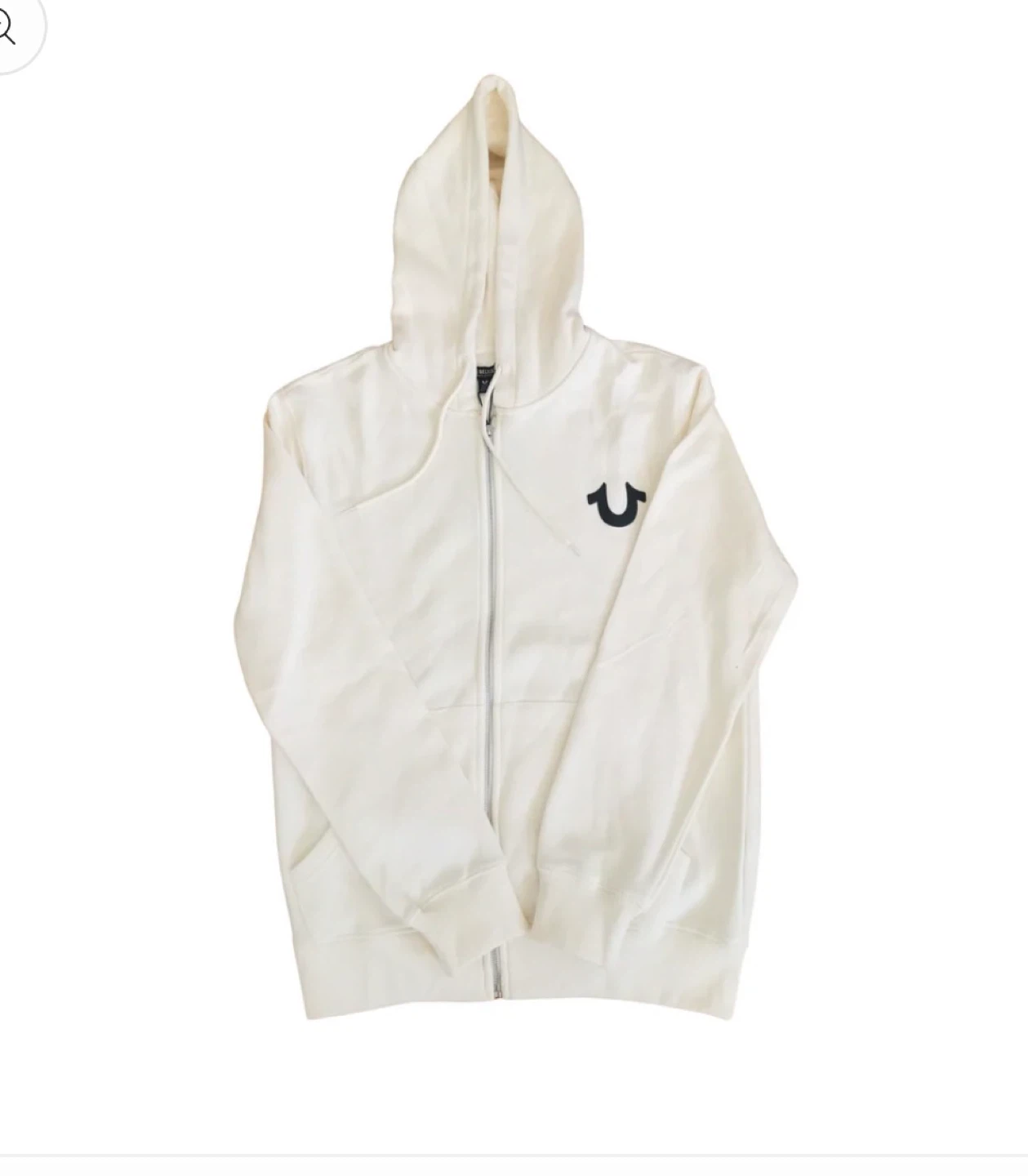 True Religion White Zip-Up Hoodie