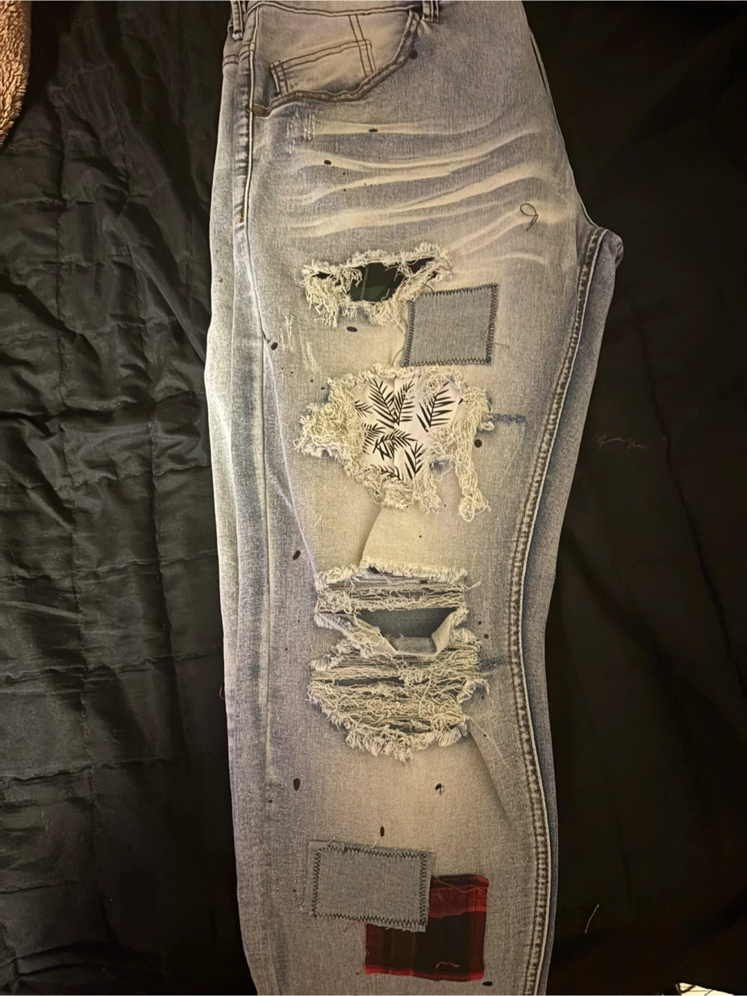 KONK Distressed Patchwork Jeans - photo 3